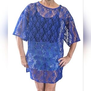 Vintage Victoria’s Secret Purple Lace Sheer Tunic Top M | Coquette 90s Glam